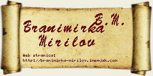 Branimirka Mirilov vizit kartica